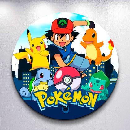 Imagem de Painel Mini ou Grande Sublimado Capa Decorativa Caçadores Anime Poke e Amigos Festa Estampa Redondo