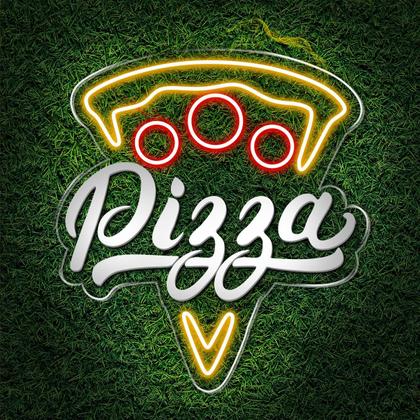 Imagem de Painel Neon Led Acrílico Pizza Letreiro Decoração Pizzaria