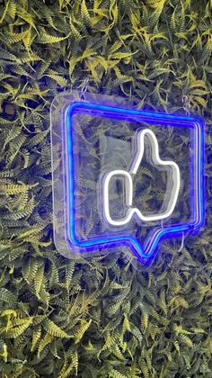Imagem de Painel Neon Led  Like Facebook Azul 30 Cm