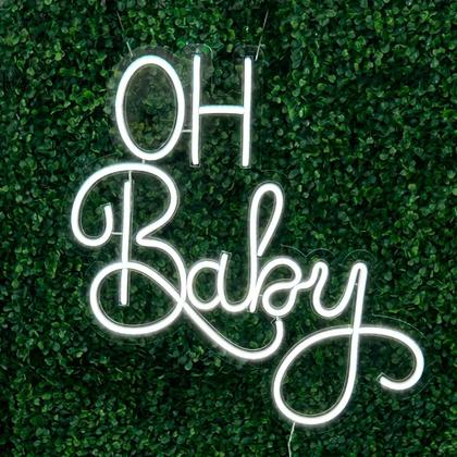 Imagem de Painel Neon Led Oh baby Festa decoração 54cm