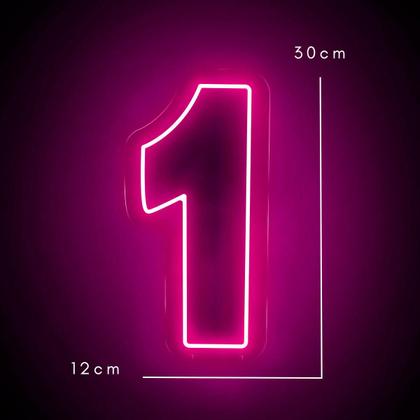 Imagem de Painel Neon Numero 1 Instagram Iluminação rosa 30 Cm