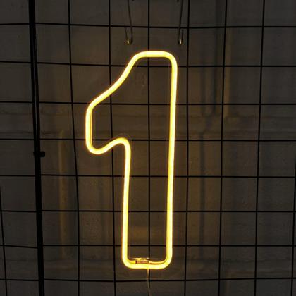 Imagem de Painel Neon Numero Um Instagram Iluminação Branco 30 Cm