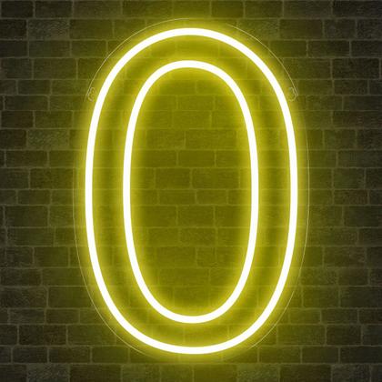 Imagem de Painel Neon Numero Zero 0 Instagram Iluminação Branco 50cm