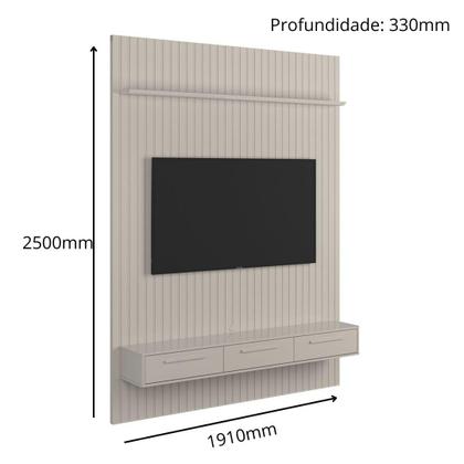 Imagem de Painel Oslo Frisado Para Tv Até 75 Polegadas Off White - Lukaliam Móveis