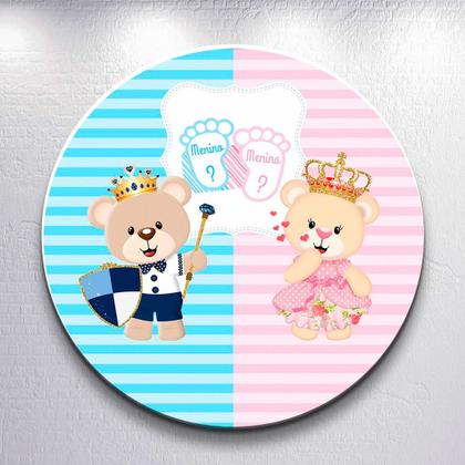 Imagem de Painel p/ Festa Chá Revelação Redondo Capa Sublimada Tamanhos Grande e Mini Decoração Diversa