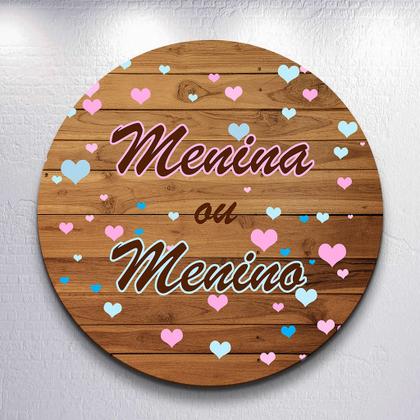 Imagem de Painel p/ Festa Chá Revelação Redondo Capa Sublimada Tamanhos Grande e Mini Decoração Diversa