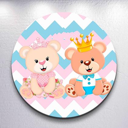 Imagem de Painel p/ Festa Chá Revelação Redondo Capa Sublimada Tamanhos Grande e Mini Decoração Diversa