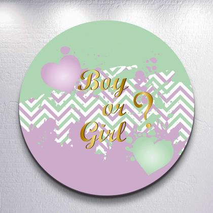 Imagem de Painel p/ Festa Chá Revelação Redondo Capa Sublimada Tamanhos Grande e Mini Decoração Diversa