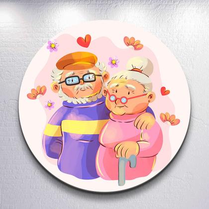 Imagem de Painel p/ Festa Dia Dos Avós Com Capas Redondo Sublimado Parabéns Vó Casal De Velhinhos Festa Infant