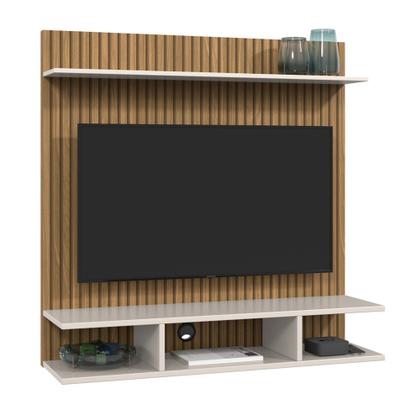 Imagem de Painel Para Tv 32 Polegadas Com Prateleira Smart Plus Quarto Sala Ripado Onix - Diversas Cores