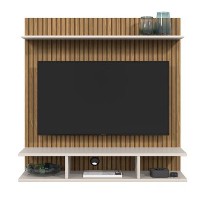 Imagem de Painel Para Tv 32 Polegadas Com Prateleira Smart Plus Quarto Sala Ripado Onix - Diversas Cores