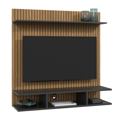 Imagem de Painel Para Tv 32 Polegadas Com Prateleira Smart Plus Quarto Sala Ripado Onix - Diversas Cores