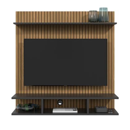 Imagem de Painel Para Tv 32 Polegadas Com Prateleira Smart Plus Quarto Sala Ripado Onix - Diversas Cores