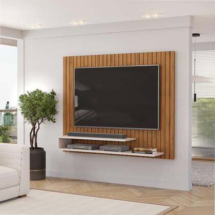 Imagem de Painel Para Tv 55 Pol Ripado 134 cm Ripe Freijo Off White Dj Moveis