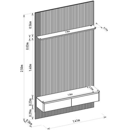 Imagem de Painel para Tv 60 Polegadas com Led Ripado Modular