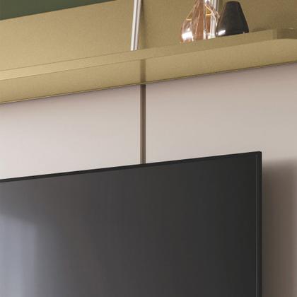 Imagem de Painel Para TV 70 Pol Bancada Suspensa Cheri B01 Off White Champagne - Lyam Decor