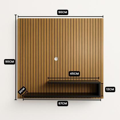 Imagem de Painel Para Tv Até 32 Polegadas Com Prateleira Liso e Ripado