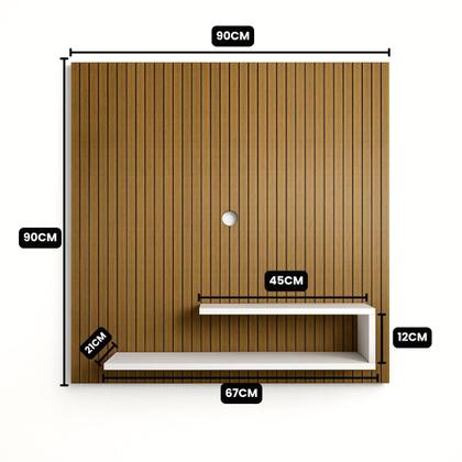 Imagem de Painel Para Tv Até 32 Polegadas Com Prateleira Liso e Ripado