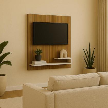 Imagem de Painel Para Tv Até 32 Polegadas Com Prateleira Liso e Ripado