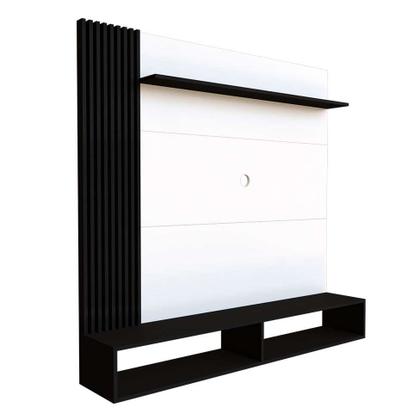 Painel para TV até 42 Polegadas Sand Branco e Preto - Bramov Imagem de Painel para TV até 42 Polegadas Sand Branco e Preto