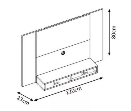 Imagem de Painel para TV  até 43" Polegadas com 2 Nichos para Quarto e Sala- Várias Cores