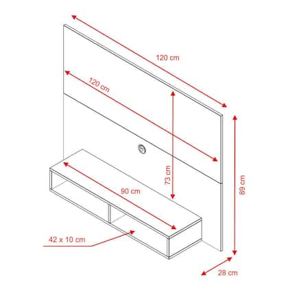 Imagem de Painel para TV Até 43 Polegadas Nuevo Branco New - Pnr Móveis