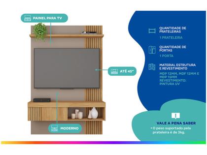 Imagem de Painel para TV até 45" Caemmun Jade 1.2 1 Prateleira