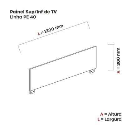 Imagem de Painel para TV até 45 Polegadas 120cmx30cm Complemento Superior de Pe40 Preto