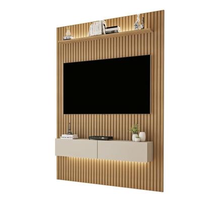 Imagem de Painel para TV até 50 Polegadas com LED MDF 134CMX218CM Frisado em Duplo Curitiba Marrom