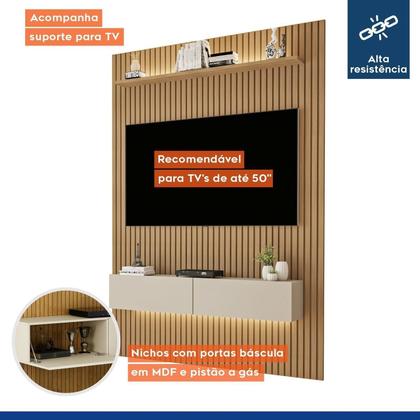 Imagem de Painel para Tv até 50 Polegadas Frisado em MDF com Led Duplo 134,4cm Curitiba