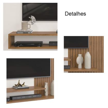 Painel para TV Ate 50 Polegadas Ripado 2 Prateleiras Nando Freijó Off ...