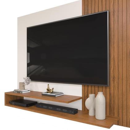 Imagem de Painel para TV até 50 Polegadas Ripado com Nichos Dj Moveis Nando Off Freijo