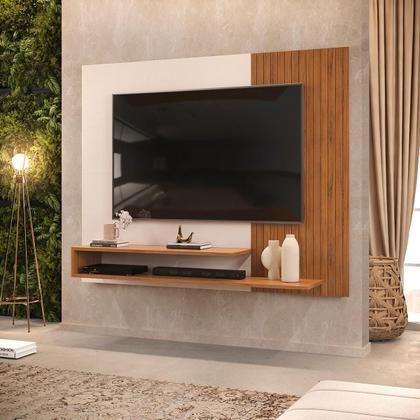 Imagem de Painel para TV até 50 Polegadas Ripado com Nichos Dj Moveis Nando Off Freijo