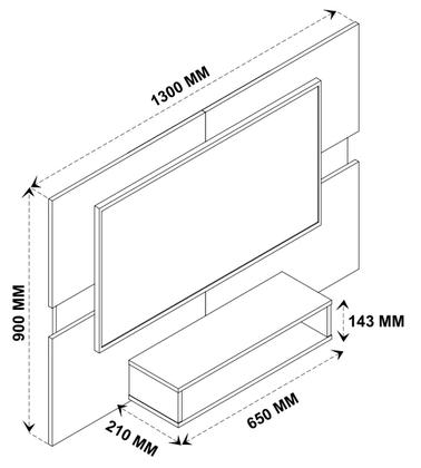 Imagem de Painel para TV até 50 Polegadas Sala Quarto 130cm Mark