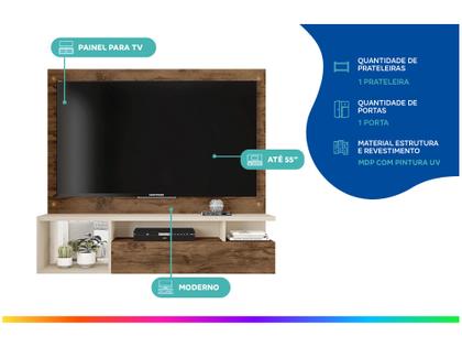 Imagem de Painel para TV até 55” Caemmun Black 19