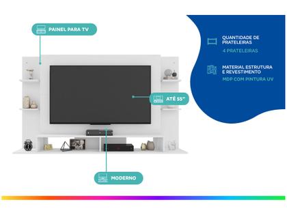 Imagem de Painel para TV até 55" Caemmun Domínio 4 Prateleiras
