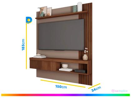 Imagem de Painel para TV até 55” Caemmun Jade 1 Prateleira