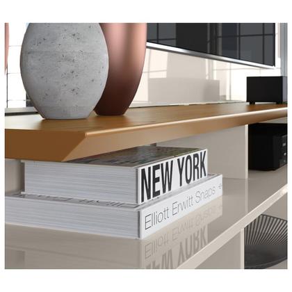 Imagem de Painel para TV até 55  Off White com Damasco Intense - Lukaliam Móveis