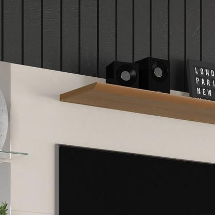 Imagem de Painel para TV até 55  Off White com Damasco Intense - Lukaliam Móveis