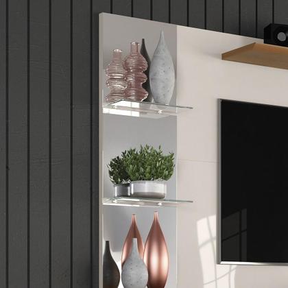 Imagem de Painel para TV até 55  Off White com Damasco Intense - Lukaliam Móveis