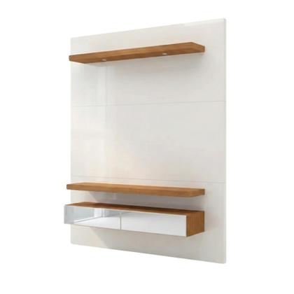 Imagem de Painel para TV até 55 Polegadas 100% MDF com LED 140CMX180CM . Espelho 2 Gavetas Off White Freijó Branco
