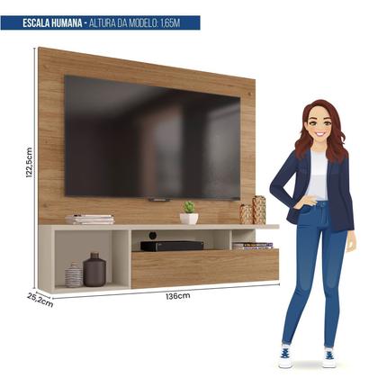 Imagem de Painel para TV até 55 Polegadas 136CMX122,5cm Brasil Marrom
