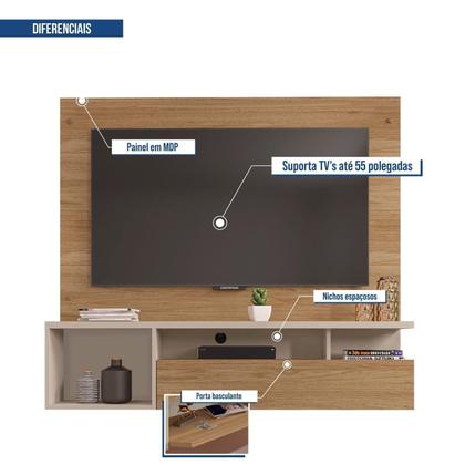 Imagem de Painel para TV até 55 Polegadas 136CMX122,5cm Brasil Marrom