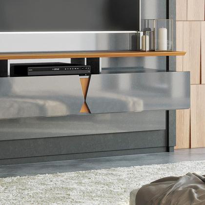 Imagem de Painel Para Tv Até 55 Polegadas Com Espelho Cinza Perolizado / Tauari - Lukaliam Móveis