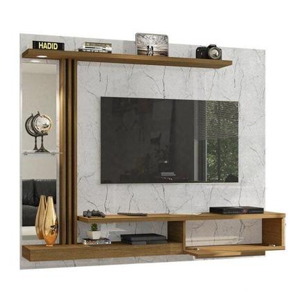 Imagem de Painel para TV até 55 Polegadas com LED 160CMX136CM Prateleira de Vidro Denver Branco