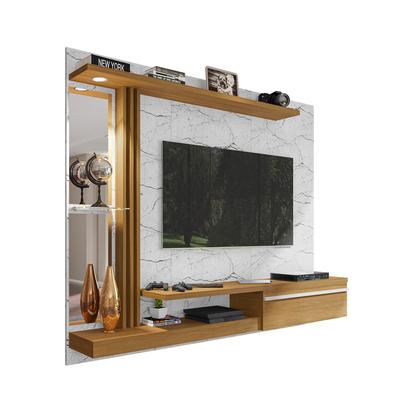 Imagem de Painel para TV até 55 Polegadas com LED 160CMX136CM Prateleira de Vidro Denver Branco
