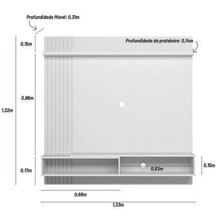 Imagem de Painel para TV até 55 Polegadas com Ripado Alvorada Linea Brasil