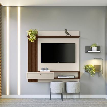 Imagem de Painel para TV até 55 Polegadas com Ripado Alvorada Linea Brasil