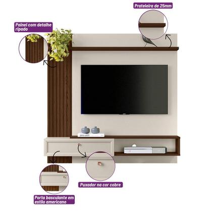 Imagem de Painel para TV até 55 Polegadas com Ripado Alvorada Linea Brasil