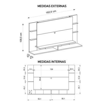 Imagem de Painel Para TV Até 55 Polegadas Elite Bege Caemmun